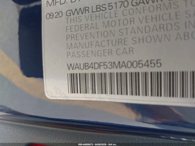 WAUB4DF53MA005455 Audi S5 Sportback Prestige Tfsi Quattro Tiptronic