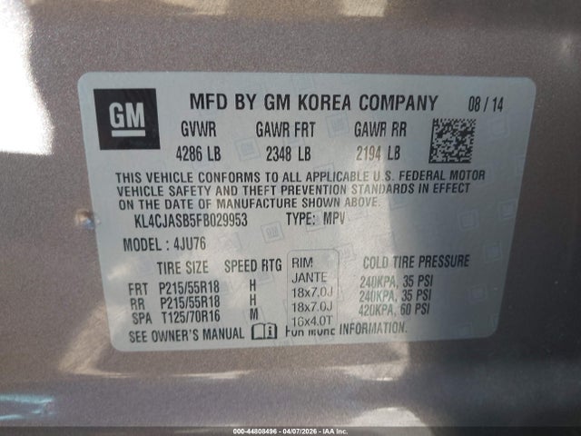 Buick Encore 2015 KL4CJASB5FB029953 Image 9