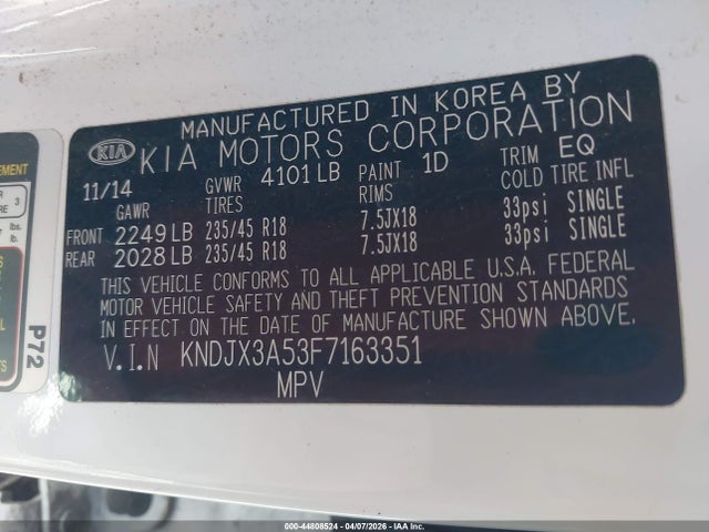 KNDJX3A53F7163351 KIA Soul !