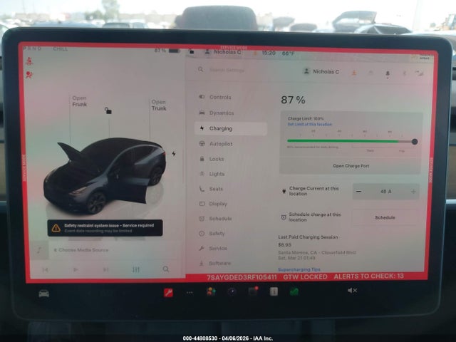 Aukcja sprzedaży 2024 Tesla Model Y Long Range Single Motor Rear-wheel Drive/rwd, vin: 7SAYGDED3RF105411, numer aukcji: 44808530