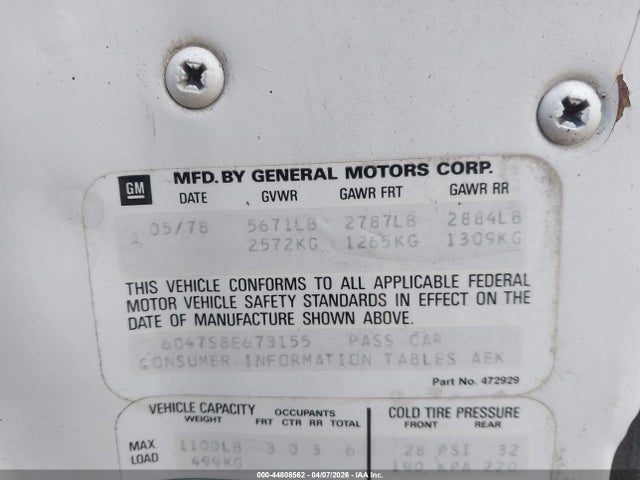 1978 CADILLAC DEVILLE 6D47S8E673155 Photo 8