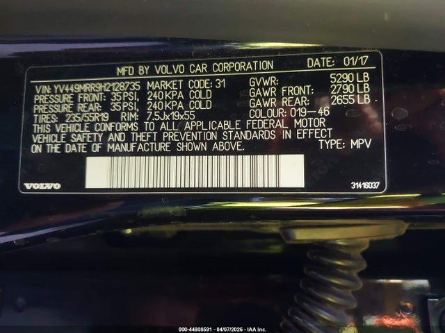 YV449MRR9H2128735 Volvo Xc60 T6 Dynamic