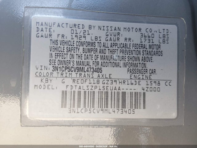 Nissan Kicks Sv Xtronic Cvt 2021 3N1CP5CV9ML473405 Image 9