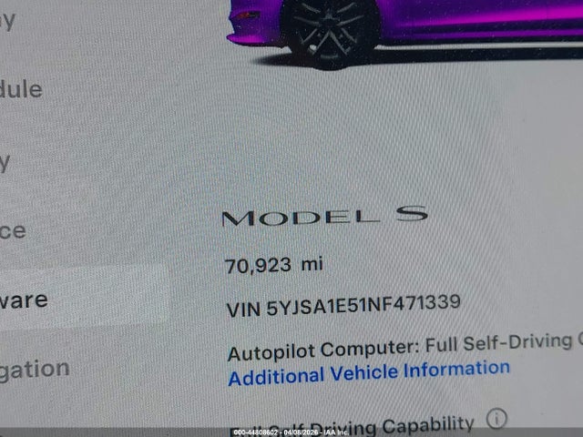 5YJSA1E51NF471339 Tesla Model S Dual Motor All-wheel Drive