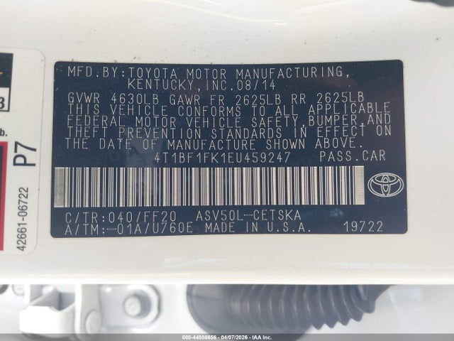 Toyota CAMRY SE 2014 4T1BF1FK1EU459247 Image 9