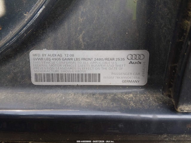 2009 AUDI A4 WAUSF78K89N047456 Photo 8