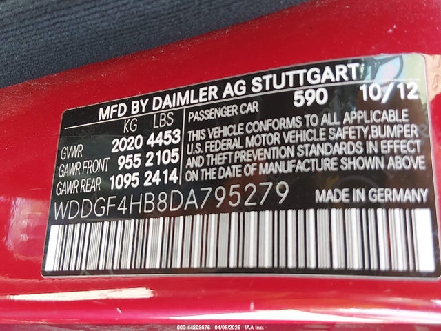 Aukcja sprzedaży 2013 Mercedes-benz C 250 Sport, vin: WDDGF4HB8DA795279, numer aukcji: 44808676