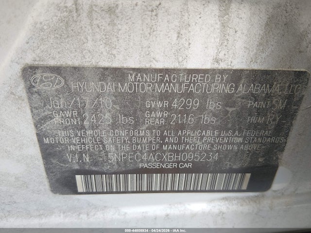 Aukcja sprzedaży 2011 Hyundai Sonata Ltd, vin: 5NPEC4ACXBH095234, numer aukcji: 44808934