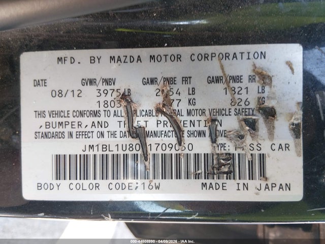 Продаж на аукціоні авто 2013 Mazda Mazda3 I Sport, vin: JM1BL1U80D1709050, номер лоту: 44808990