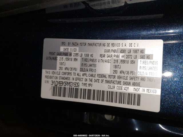Aukcja sprzedaży 2024 Mazda Cx-30 2.5 S Select Sport, vin: 3MVDMBBM3RM631609, numer aukcji: 44809002