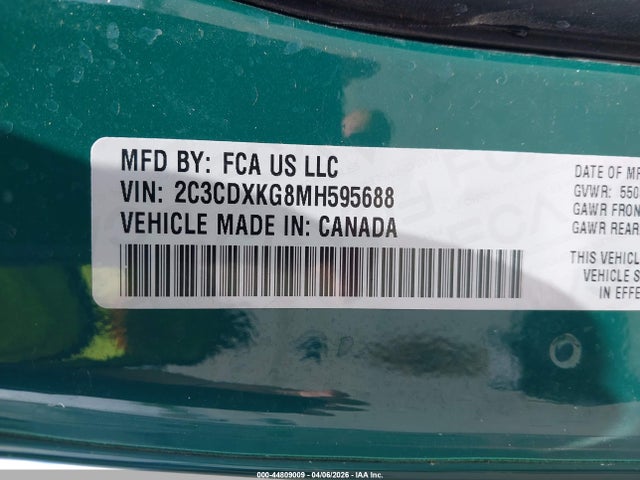 2021 DODGE CHARGER 2C3CDXKG8MH595688 Photo 8
