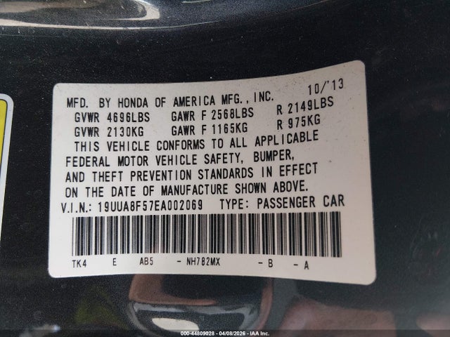 Aukcja sprzedaży 2014 Acura Tl 3.5, vin: 19UUA8F57EA002069, numer aukcji: 44809028