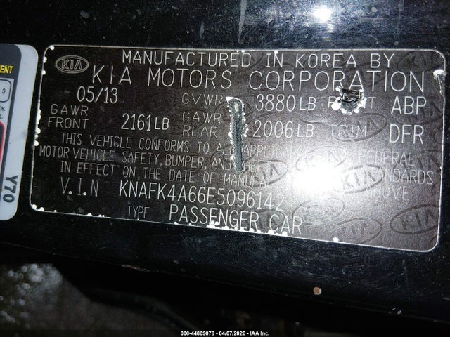 44809078 :رقم المزاد ، KNAFK4A66E5096142 vin ، 2014 Kia Forte Lx مزاد بيع