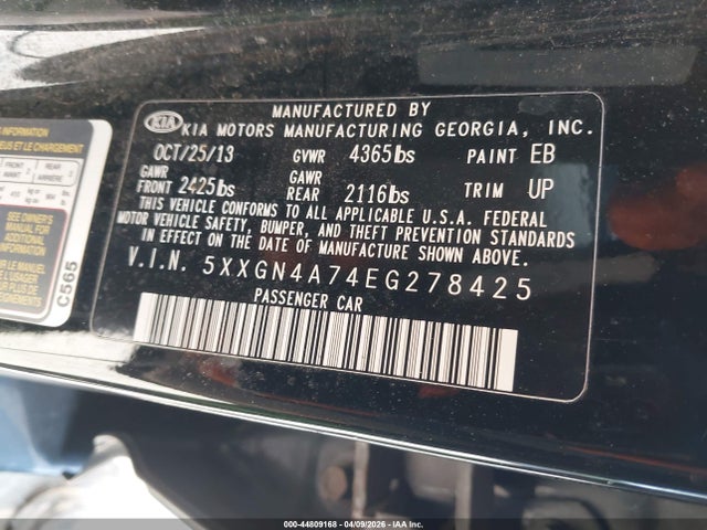 5XXGN4A74EG278425 KIA OPTIMA EX