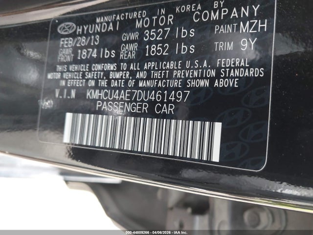 2013 HYUNDAI ACCENT KMHCU4AE7DU461497 Photo 8