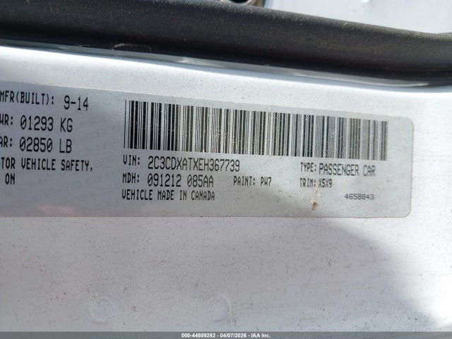 Продажа на аукционе авто 2014 Dodge Charger Police, vin: 2C3CDXATXEH367739, номер лота: 44809282