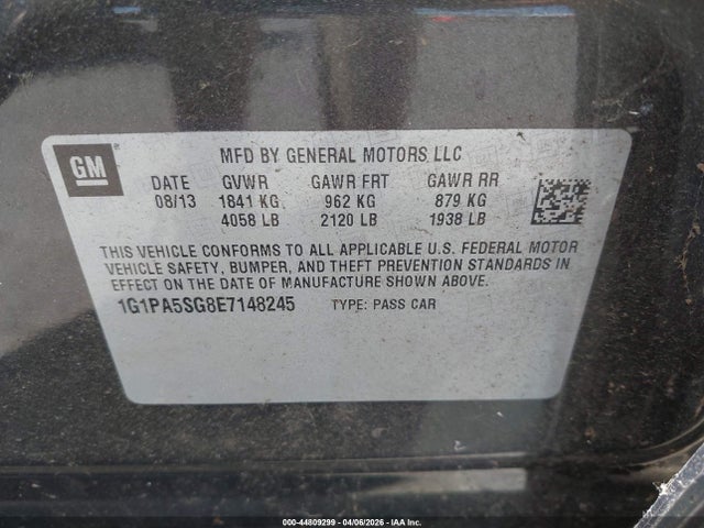 1G1PA5SG8E7148245 Chevrolet Cruze Ls Auto