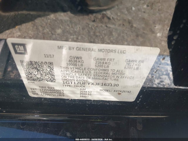 Aukcja sprzedaży 2018 Gmc Sierra 2500hd Denali, vin: 1GT12UEYXJF163130, numer aukcji: 44809333