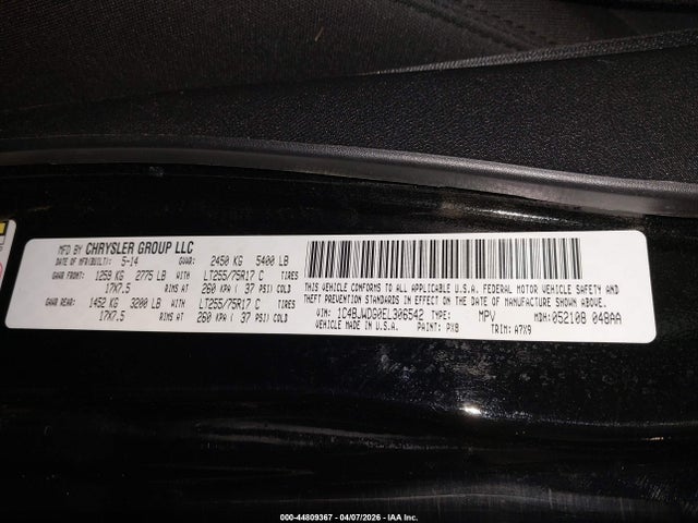 1C4BJWDG0EL306542 Jeep Wrangler Unlimited Willys Wheeler