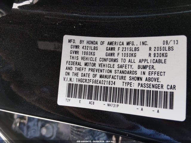 Aukcja sprzedaży 2014 Honda Accord Sport, vin: 1HGCR2F56EA021634, numer aukcji: 44809410