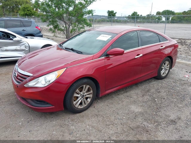 2014 Hyundai Sonata Gls მანქანა იყიდება აუქციონზე, vin: 5NPEB4ACXEH910653, აუქციონის ნომერი: 44809417