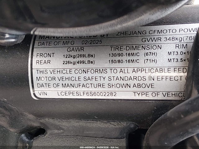 Cf Moto 450 Cl-c 2025 LCEPESLF6S6002282 Image 10