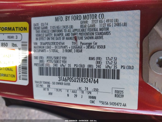 Ford Fusion Energi Titanium 2014 3FA6P0SU2ER324764 Image 9