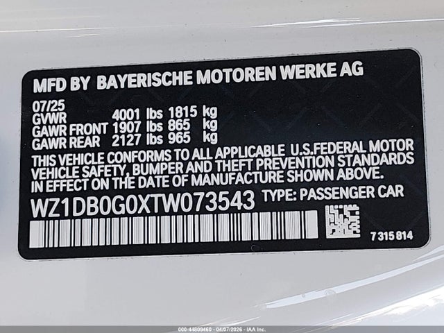 WZ1DB0G0XTW073543 Toyota Gr Supra 3.0