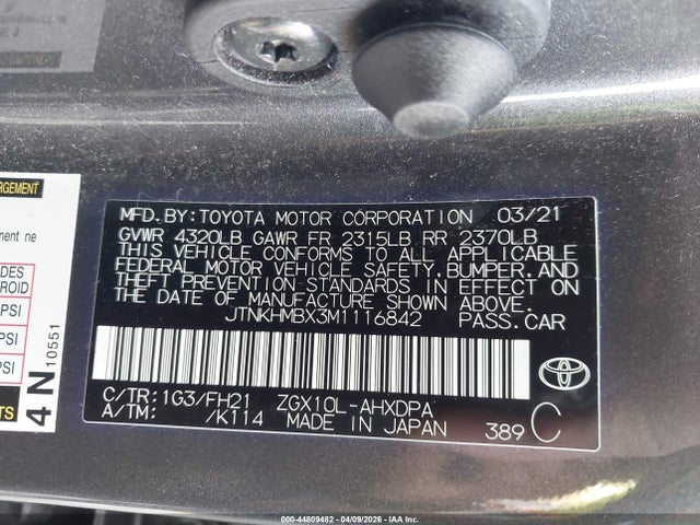 JTNKHMBX3M1116842 Toyota C-HR LE