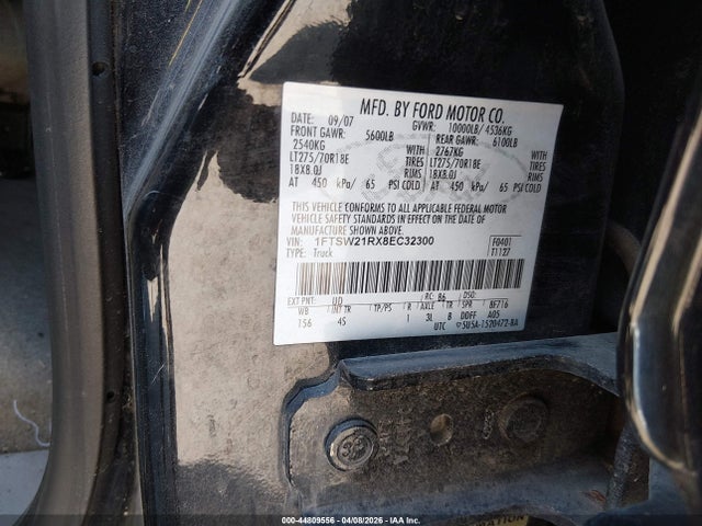 Aukcja sprzedaży 2008 Ford F-250 Fx4/harley-davidson/king Ranch/lariat/xl/xlt, vin: 1FTSW21RX8EC32300, numer aukcji: 44809556