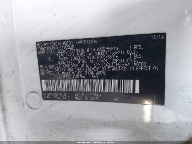 JTLZE4FEXEJ049764 Scion XB