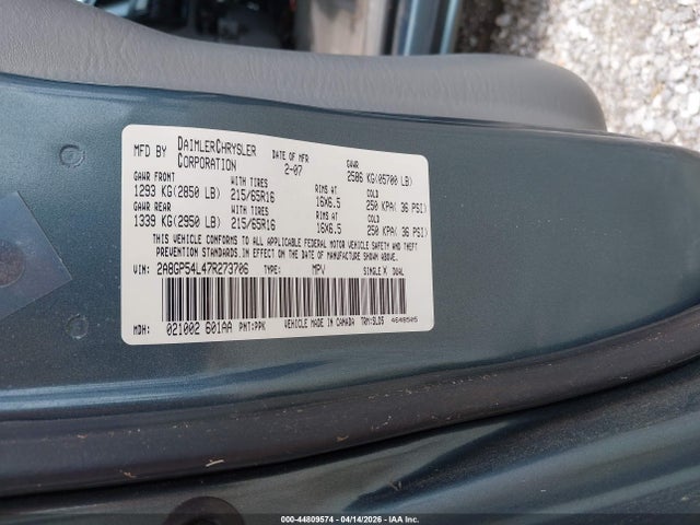 2007 CHRYSLER TOWN & COUNTRY 2A8GP54L47R273706 Photo 8