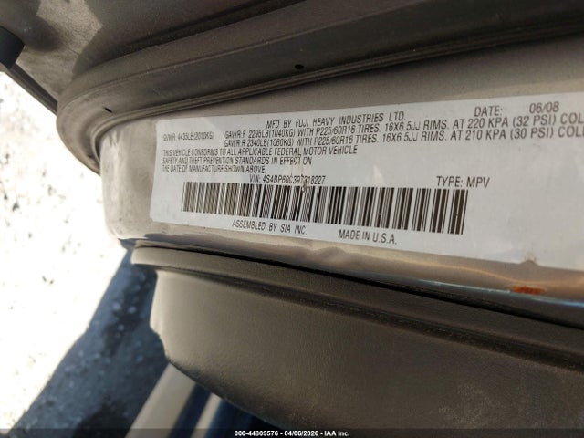 Aukcja sprzedaży 2009 Subaru Outback 2.5i, vin: 4S4BP60C397318227, numer aukcji: 44809576