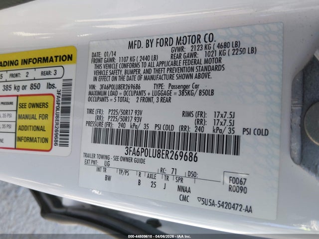 Ford Fusion Hybrid Se 2014 3FA6P0LU8ER269686 Image 9