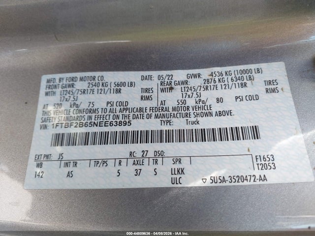 2022 FORD F-250 1FTBF2B65NEE63895 Photo 8