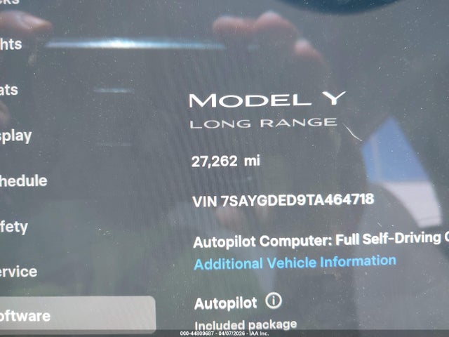 Aukcja sprzedaży 2026 Tesla Model Y Premium Rear-wheel Drive/standard Rear-wheel Drive, vin: 7SAYGDED9TA464718, numer aukcji: 44809687