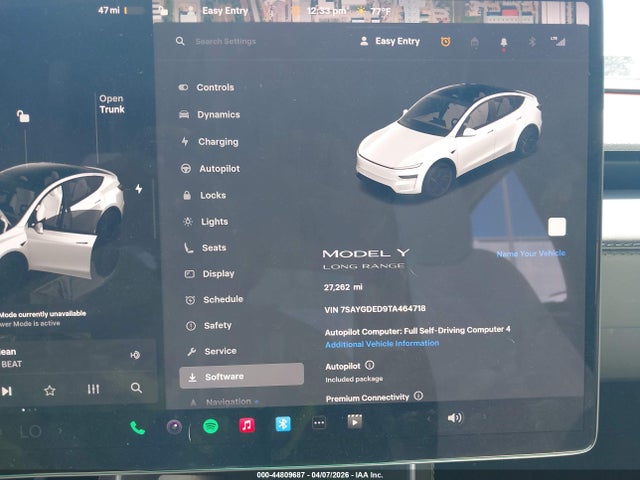 Aukcja sprzedaży 2026 Tesla Model Y Premium Rear-wheel Drive/standard Rear-wheel Drive, vin: 7SAYGDED9TA464718, numer aukcji: 44809687