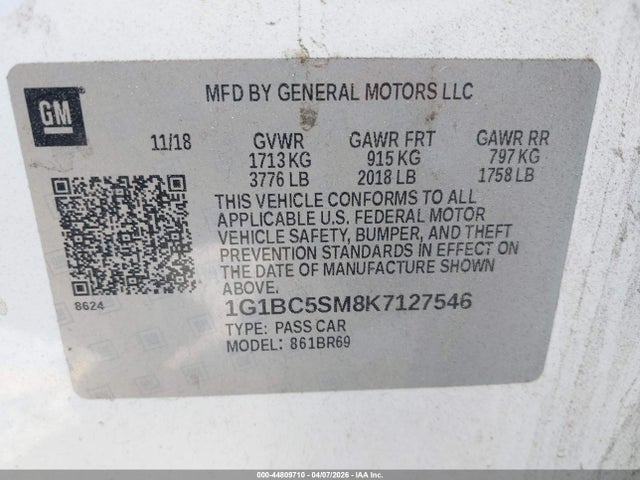 Chevrolet CRUZE LS 2019 1G1BC5SM8K7127546 Image 9