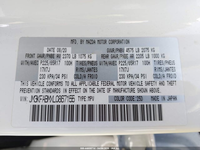 JM3KFABMXL0867155 Mazda CX-5 SPORT