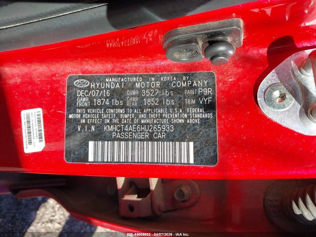 Hyundai ACCENT SE 2017 KMHCT4AE6HU265933 Image 9