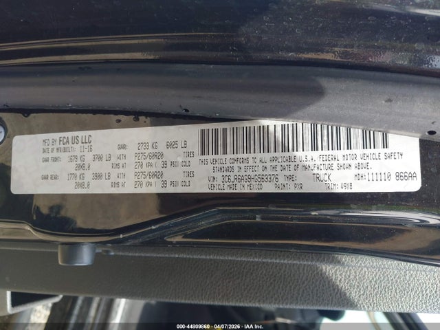 Продаж на аукціоні авто 2017 Ram 1500 Express  4x2 6'4 Box, vin: 3C6JR6AG9HG563376, номер лоту: 44809860