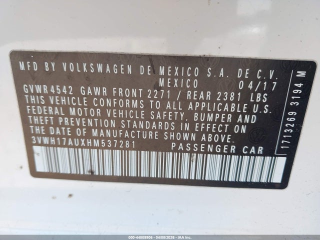 2017 VOLKSWAGEN GOLF ALLTRACK 3VWH17AUXHM537281 Photo 8