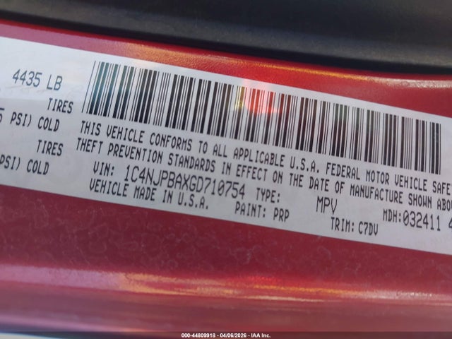 2016 JEEP PATRIOT 1C4NJPBAXGD710754 Photo 8