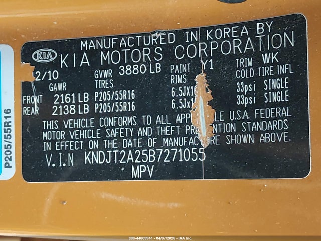 Aukcja sprzedaży 2011 Kia Soul +, vin: KNDJT2A25B7271055, numer aukcji: 44809941