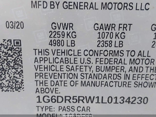 Продажа на аукционе авто 2020 Cadillac Ct5 V-series, vin: 1G6DR5RW1L0134230, номер лота: 44809945