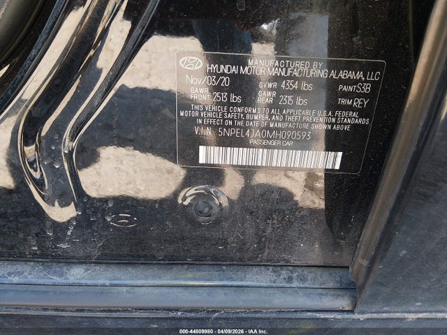 Продажа на аукционе авто 2021 Hyundai Sonata Sel, vin: 5NPEL4JA0MH090593, номер лота: 44809980