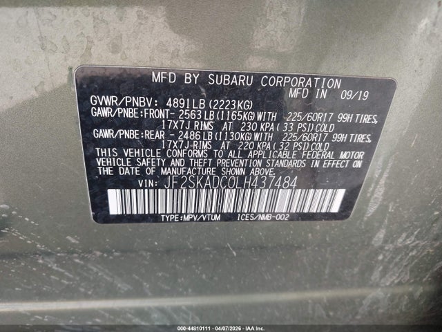 JF2SKADC0LH437484 Subaru Forester