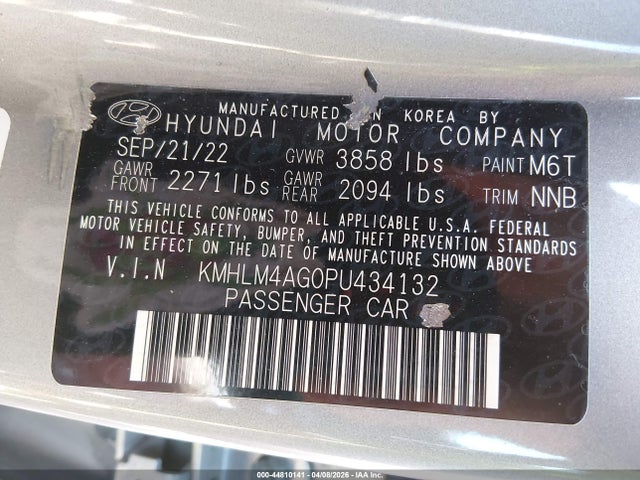 44810141 :رقم المزاد ، KMHLM4AG0PU434132 vin ، 2023 Hyundai Elantra Sel مزاد بيع