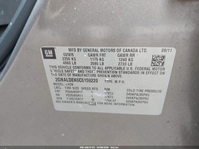 2012 CHEVROLET EQUINOX 2GNALDEK6C6159220 Photo 8