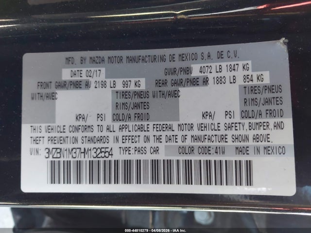 Aukcja sprzedaży 2017 Mazda Mazda3 Grand Touring, vin: 3MZBN1M37HM132554, numer aukcji: 44810279